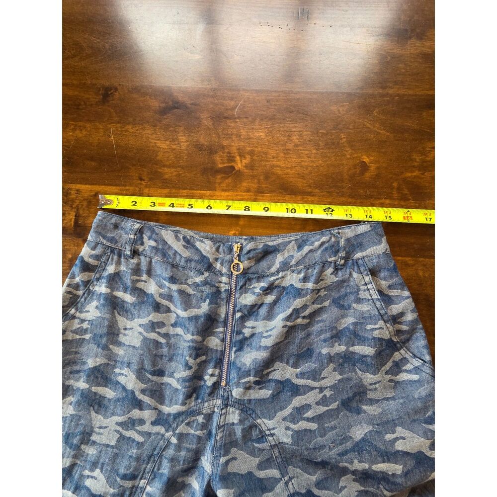 Wild Honey Blue Camo Cargo Pants Medium Y2K Utility Wide Leg Streetwear - Picture 6 of 8